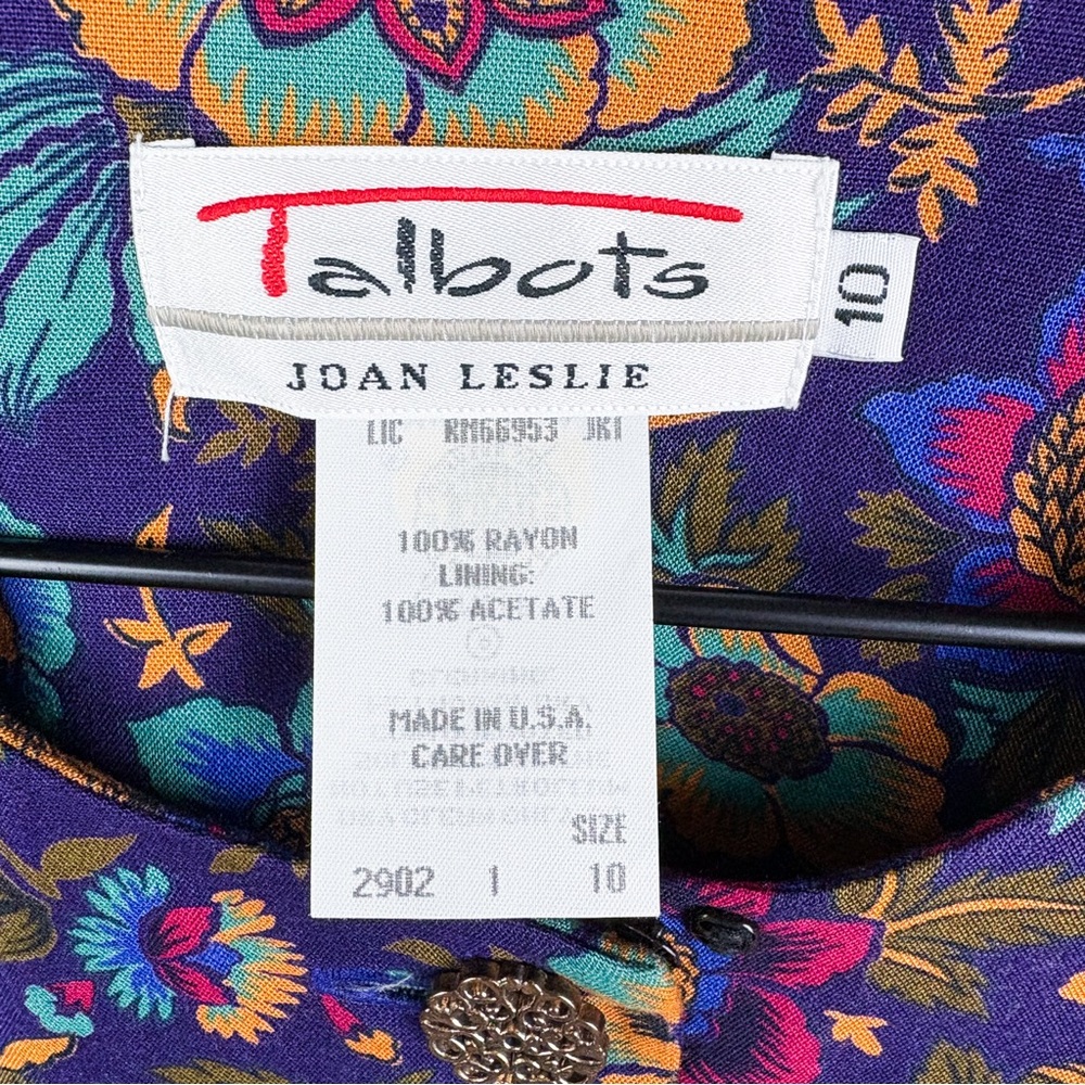 Talbots Vintage 90s Floral Pleated Midi Skirt Button Front Blazer Jacket Top Set - Picture 5 of 13